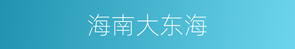 海南大东海的同义词
