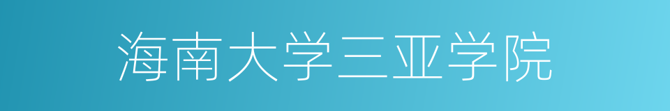 海南大学三亚学院的同义词
