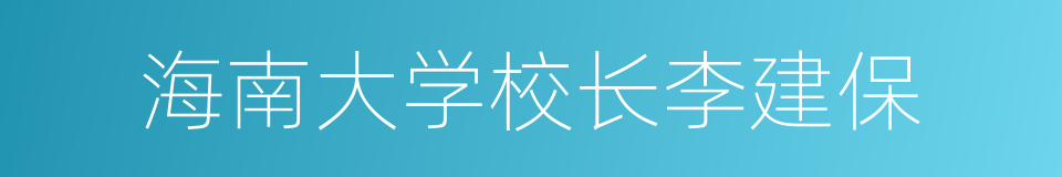 海南大学校长李建保的同义词