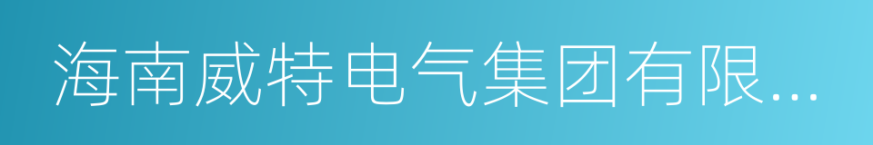 海南威特电气集团有限公司的同义词