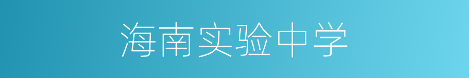 海南实验中学的同义词