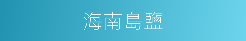 海南島鹽的同義詞