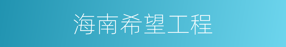 海南希望工程的同义词