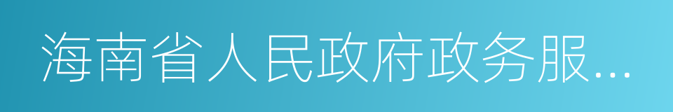 海南省人民政府政务服务中心的同义词