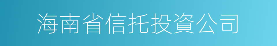 海南省信托投資公司的同義詞