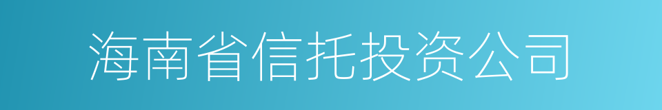 海南省信托投资公司的同义词