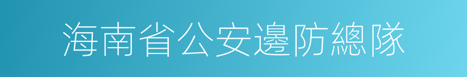 海南省公安邊防總隊的同義詞