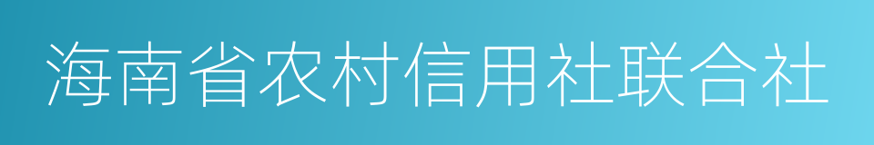 海南省农村信用社联合社的同义词