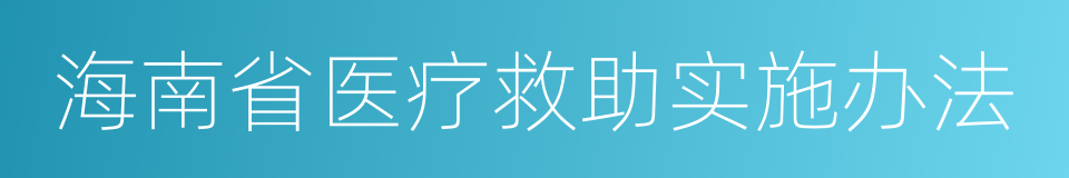 海南省医疗救助实施办法的同义词