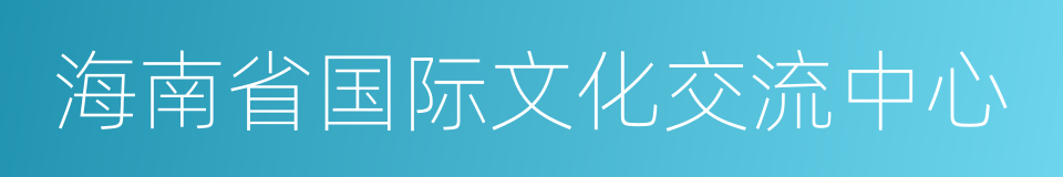 海南省国际文化交流中心的同义词