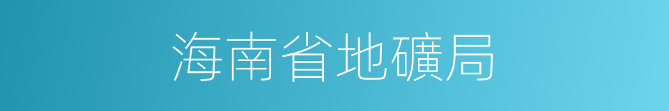 海南省地礦局的同義詞