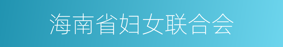 海南省妇女联合会的同义词