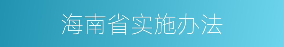 海南省实施办法的同义词