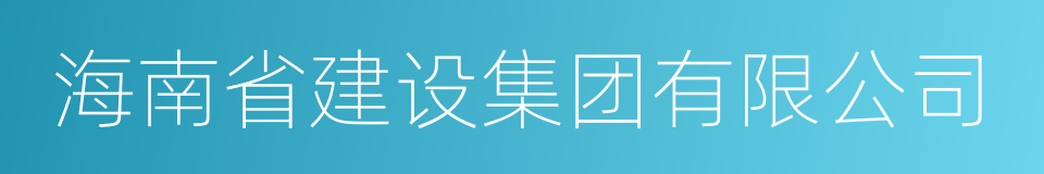 海南省建设集团有限公司的同义词