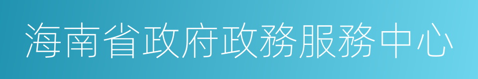 海南省政府政務服務中心的同義詞
