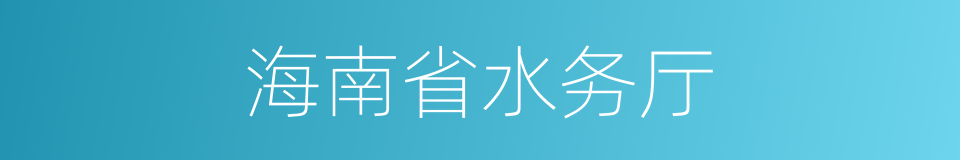 海南省水务厅的同义词