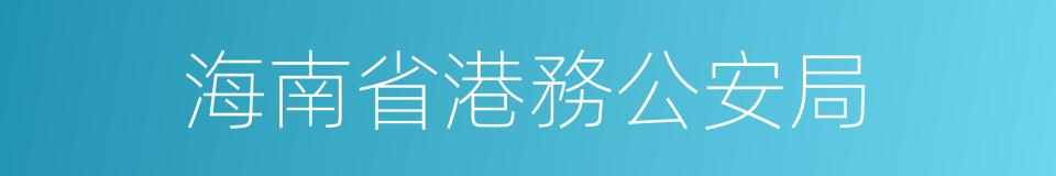 海南省港務公安局的同義詞