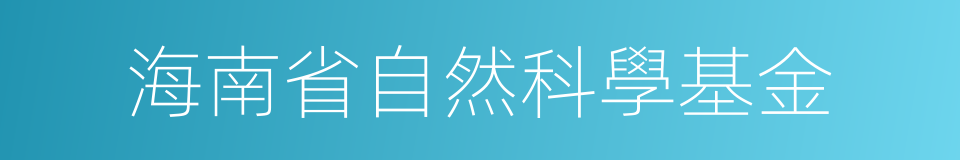 海南省自然科學基金的同義詞