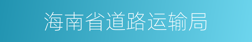 海南省道路运输局的同义词