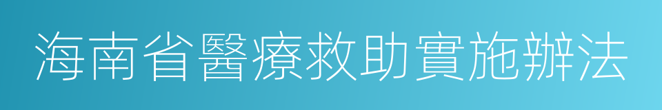 海南省醫療救助實施辦法的同義詞