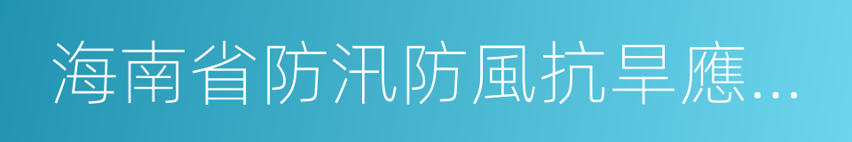 海南省防汛防風抗旱應急預案的同義詞