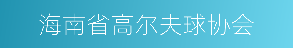 海南省高尔夫球协会的同义词