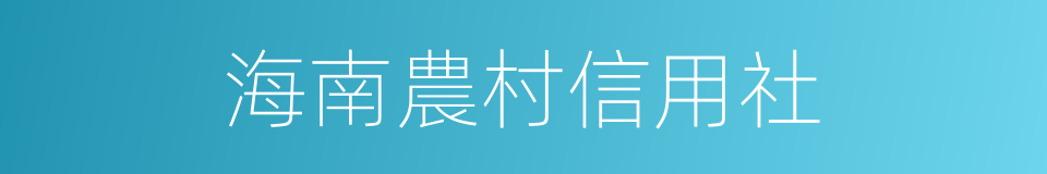 海南農村信用社的同義詞