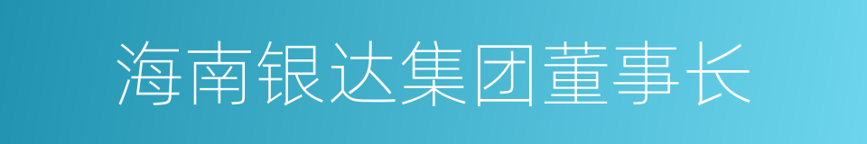 海南银达集团董事长的同义词