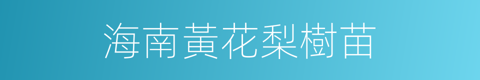海南黃花梨樹苗的同義詞