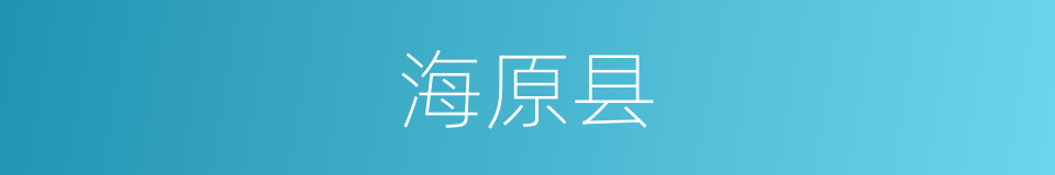 海原县的同义词