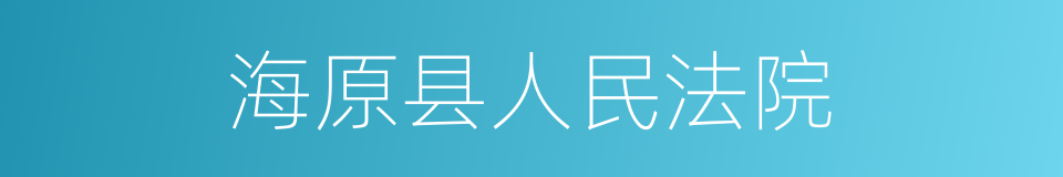 海原县人民法院的同义词