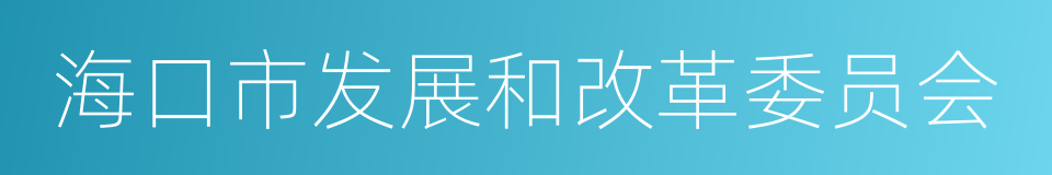 海口市发展和改革委员会的同义词