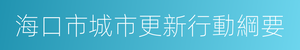 海口市城市更新行動綱要的同義詞