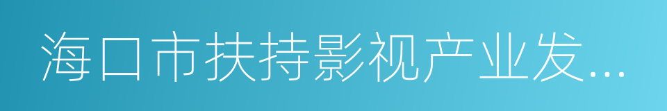 海口市扶持影视产业发展暂行规定的同义词