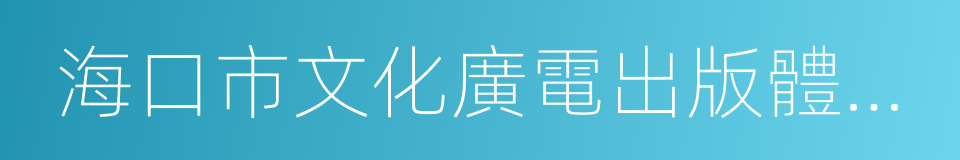 海口市文化廣電出版體育局的同義詞