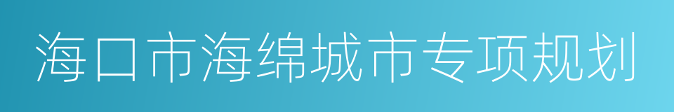 海口市海绵城市专项规划的同义词