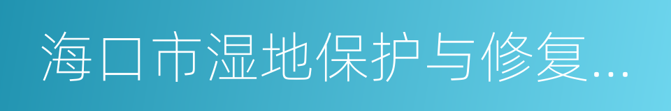 海口市湿地保护与修复工作实施方案的同义词