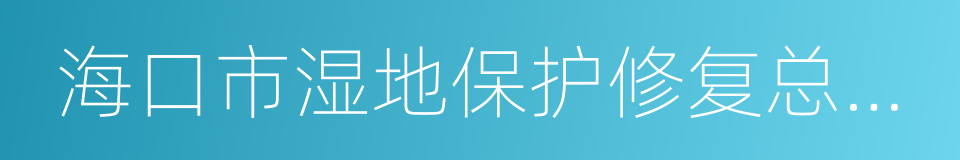 海口市湿地保护修复总体规划的同义词