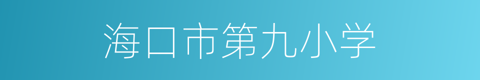 海口市第九小学的同义词