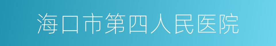 海口市第四人民医院的同义词