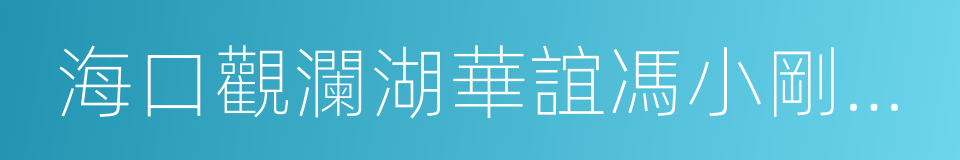 海口觀瀾湖華誼馮小剛電影公社的同義詞