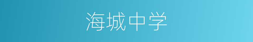 海城中学的同义词