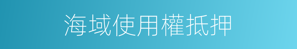 海域使用權抵押的同義詞