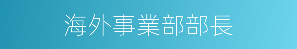 海外事業部部長的同義詞