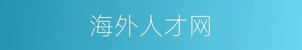 海外人才网的同义词