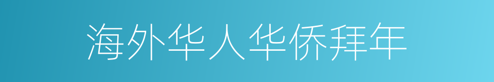 海外华人华侨拜年的同义词