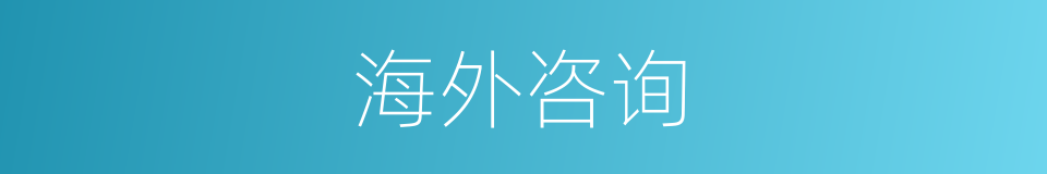 海外咨询的同义词