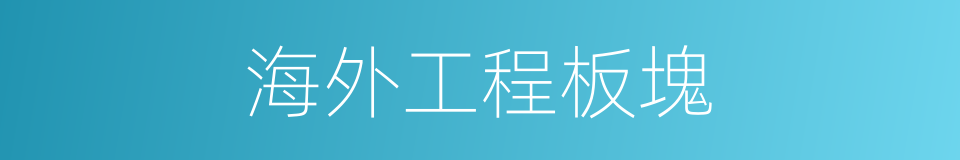 海外工程板塊的同義詞