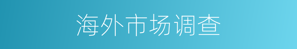 海外市场调查的同义词
