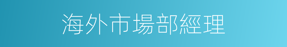 海外市場部經理的同義詞